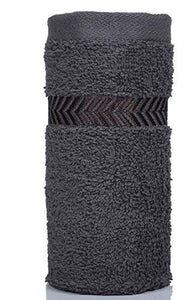 Casa Copenhagen - 425 GSM Egyptian Cotton Ember 6 Pcs Towel Set - Granite Gray (1 King Size Bath Towel (75x150cm), 1 Medium Bath Towel (60x120cm), 2 Hand Towels (40x60cm), 2 Face Towels(30x30cm) - Home Decor Lo