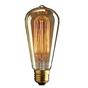 Prop It Up Vintage Incandescent Antique Dimmable Edison Bulb for Home Light Fixtures Squirrel Cage Filament E27 Base for Pendant Lighting, Wall Sconces, Ceiling Fan and Chandeliers - Pack of 5 - Home Decor Lo
