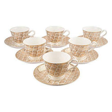 Load image into Gallery viewer, Pearl Engage Fine Tableware Bone China Tea Cups and Saucer Set of 12 Pieces for Home/Office - Home Decor Lo