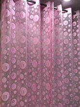 Load image into Gallery viewer, HVF THREADS with Device Polyester Net Planet and Long Crush Pair Plain Curtain for Door 7 Feet, Pink Pack of 4 - Home Decor Lo