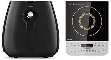 Philips Viva Collection HD4928/01 2100-Watt Induction Cooktop (Black) & Philips Daily Collection HD9218 Air Fryer, uses up to 90% Less Fat, 1425W, with Rapid Air Technology (Black) - Home Decor Lo