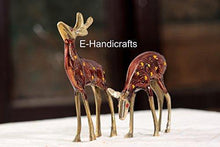 Load image into Gallery viewer, E-Handicrafts Brass Deer Showpiece (Big Deer: 13 cm, Small Deer: 9 cm, Gold) - Home Decor Lo