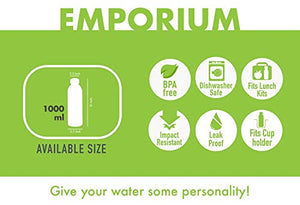 Emporium Plastic Fridge Water Bottle Set for Office, Sports, School, Travelling, Gym, Yoga - BPA and Leak Free & Unbreakable Bottle Color May Vary (Set of4) - Home Decor Lo