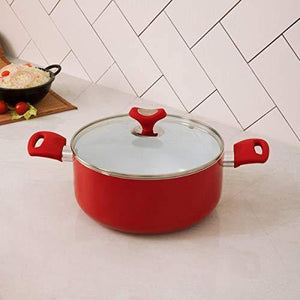 Home Centre Beattles Briston Casserole with Lid - Red - Home Decor Lo