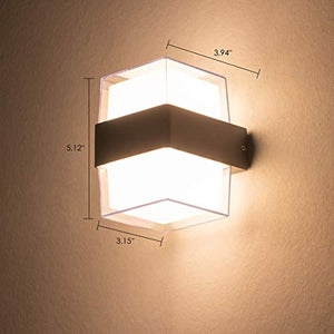 CITRA LED Outdoor Wall Lamp Modern Up and Down Wall Sconce Light Fixtures 14W 3000k Waterproof Acrylic Wall Light M927 (Warm White) - Home Decor Lo