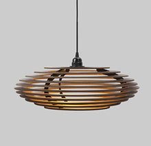 Load image into Gallery viewer, WoodLab Wood Ring Walnut Wood Light Premium Ceiling Hanging Pendant lamp - Home Decor Lo