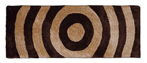 The Home Talk Modern Design Microfibre Polyester Shaggy Bedside Rug, Soft Carpet for Bedroom Living Room (50x150 cm, Beige Brown) - Home Decor Lo