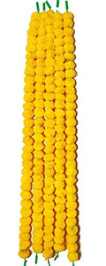 Eurohaus Artificial Genda Phool Marigold Fluffy Flower Garlands for Decoration Yellow Color - Home Decor Lo