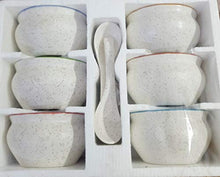 Load image into Gallery viewer, LOTUM Elegant White Matte Multicolor Unique Soup Bowls (Set of 6) /350ml Each /with Elegant Spoons Made in India (Multi)/Perfect Quality/Limited Edition - Home Decor Lo