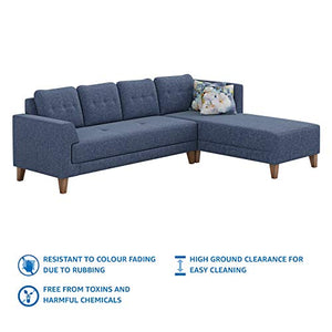 Amazon Brand - Solimo  Alen six Seater RHS L Shape Sofa Set (Blue) - Home Decor Lo