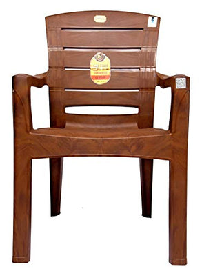 Anmol Moulded Jaguar High Back Chair Strong Structure Build Chair for Home, Garden, Office, Outdoor (Set of 2) Brown - Home Decor Lo