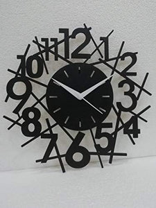 SHIV SHAKTI ENTERPRISES (30x30x3.2cm) Wooden Designer Black Wall Clock for Home Decor Room Decor(Roman) - Home Decor Lo