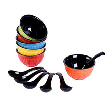 Load image into Gallery viewer, Unravel India Ceramic Tableware Serving Hand Knitted Multicolor Soup Set(Set of 6) - Home Decor Lo