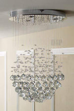 Load image into Gallery viewer, Discount4product Crystal Modern Chandeliers Lighting LED Ceiling Light Pendant Bulb Light Fixture, Flush Mount for Hallway, Bedroom, Living Room, Kitchen, 35 cm Width (Transparent) - Home Decor Lo