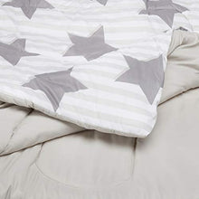Load image into Gallery viewer, AmazonBasics Easy-Wash Microfiber Kid&#39;s Bed-in-a-Bag Bedding Set - Full / Queen, Grey Stars - Home Decor Lo