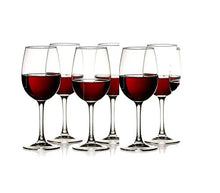 Load image into Gallery viewer, Rexez Red Wine Glasses | Whisky Glass, Clear, 350 ml Goblet Wine Glass - Ideal for White or Red Wine Glass, Set of (6) - Home Decor Lo