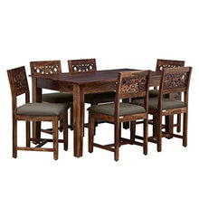 Load image into Gallery viewer, DriftingWood Wooden Dining Table 6 Seater | Six Seater Dinning Table with Cushion Chairs | Dining Room Sets | Sheesham Wood, Natural Honey - Home Decor Lo