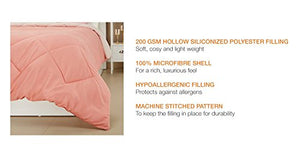 Amazon Brand - Solimo Microfibre Reversible Comforter, Single (Mellow Mauve & Royal Violet, 200 GSM) - Home Decor Lo