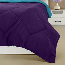Load image into Gallery viewer, Amazon Brand - Solimo Microfibre Reversible Comforter, Double (Deep Purple and Ocean Blue, 200 GSM) - Home Decor Lo