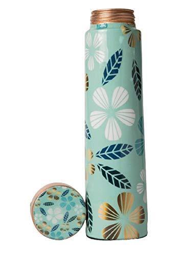 Home Shastra Multicolour Designer Printed 100% Pure Copper Bottle