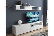 Load image into Gallery viewer, HEERA MOTI CORPORATION Interiors Wooden Laminated TV Stand and One Wall Shelf Set, 71 X 17 X 12-Inch, White - Home Decor Lo