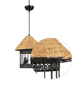 JALPOORNA Love Bird Cage Vintage Edison Rope Ceiling Hanging Pendant Lights Lamp for Cafe Restaurant and Home Decorative