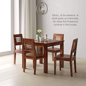 Hariom Handicraft KendalWood Furniture Sheesham Wood Teak Finish 4 Seater Dining Table Set with Chairs - Home Decor Lo