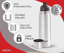 Load image into Gallery viewer, Milton Flip Lid 500 Thermosteel 24 Hours Hot and Cold Water Bottle with Bag, 500 ml, Silver - Home Decor Lo