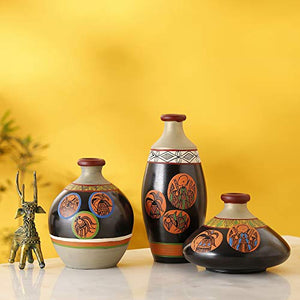 Artysta Terracotta Flower Vase (4.5 x 3 inch, Multicolour) - Home Decor Lo