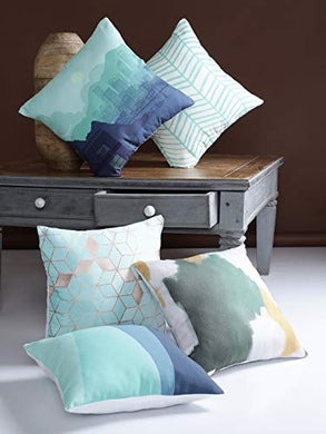 Alina Decor polyester Square Cushion Cover, 16X 16-inch, Multicolour - Home Decor Lo
