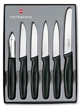 Load image into Gallery viewer, Victorinox 6 Pc Knife Set - Stainless Steel Cutting, Chopping &amp; Peeling Knives, Black, Swiss Made - Home Decor Lo
