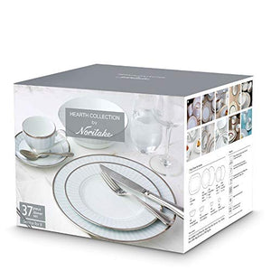 Noritake Japan - Porcelain Dinner Set of 37 pcs, Service for 8 - Luxury Dining and Kitchen Set - Hearth Collection Petite Fleur Golden Dinnerware Set