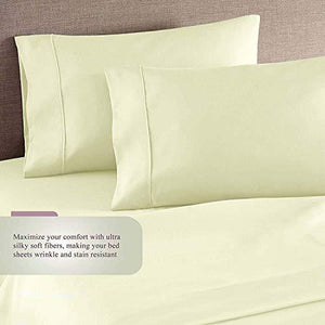 Linenwalas Fitted Bedsheet Queen Size with Elastic| 400TC Thread Count Softest Long Staple 100% Cotton Silky Soft - Queen (60”x78”) - Ivory - Home Decor Lo