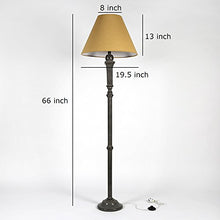 Load image into Gallery viewer, Craftter Textured Light Brown Fabric Shade Dark Grey Wooden Base Floor lamp Decorative Night Standing Lamp Delightful Shade Floor Lamps for Living Guest Waiting Reception And Bedroom Decorative Floor Lighting - Home Decor Lo