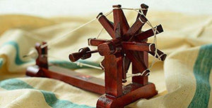 RainSound Wooden Charkha | Gandhi Charkha | Spinning Wheel | Home Decore Handicraft | Brown Colour - Home Decor Lo