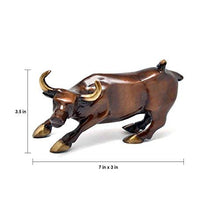 Load image into Gallery viewer, Two Moustaches Charging Bull 7 Inches Brass Showpiece | Home Decor |, Multicolored, Standard (TMP/2197)