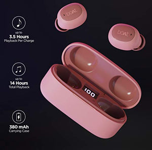 boAt Airdopes 121v2 TWS Earbuds with Bluetooth V5.0, Immersive Audio, Up to 14H Total Playback, Instant Voice Assistant, Easy Access Controls with Mic and Dual Tone Ergonomic Design(Cherry Blossom) - Home Decor Lo