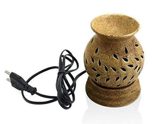 FnP CL Ceramic Ethnic Electric Round Shape Lemongrass Aroma Diffuser Burner Set - Home Decor Lo