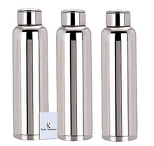 Load image into Gallery viewer, Kuber Industries Stainless Steel 3 Pcs Fridge Water Bottle/Refrigerator Bottle/Thunder(1000 ML)-CTKTC6003 - Home Decor Lo