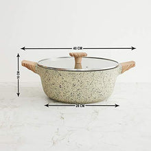 Load image into Gallery viewer, Home Centre Marshmallow Granite Sauce Pot with TPR Wooden Handle (Beige) - Home Decor Lo