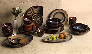 Amalfiee Handmade Grand Party 56pc Dinner Plate, Bowl and Platter Dinnerware Set