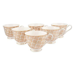 Pearl Engage Fine Tableware Bone China Tea Cups and Saucer Set of 12 Pieces for Home/Office - Home Decor Lo