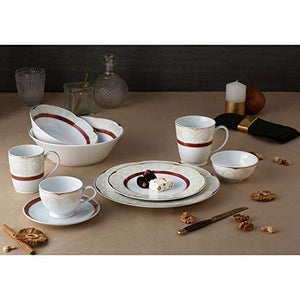 Noritake Japan - Porcelain Dinner Set of 18 pcs, Service for 5 - Luxury Dining and Kitchen Set - Hearth Collection Queens Fountain Golden Dinnerware Set