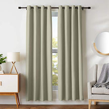 Load image into Gallery viewer, AmazonBasics Room - Darkening Blackout Curtain Set with Grommets - 245 GSM - 52&quot; x 84&quot;, Taupe - Home Decor Lo