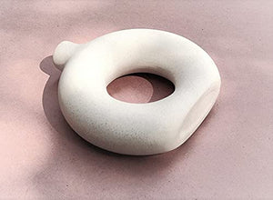 The Vintage Artefacts Donut White, Ceramic Pot and vase Handcrafted, Round Shaped (vase)