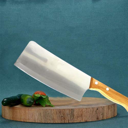 1pc 7in/18cm Kitchen Bone Chopper Stainless Steel with Wooden Handle, Heavy  Duty Meat Cleaver Knife for Chicken Vegetable