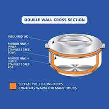 Load image into Gallery viewer, NanoNine Hot Chef Double Wall Insulated Hot Pot Stainless Steel Casserole with Steel Lid, 2.85 L, 1 pc - Home Decor Lo