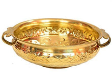 Load image into Gallery viewer, E-Handicrafts Brass Handcrafted Urli Bowl (Gold_10 Inch X 4 Inch) - Home Decor Lo