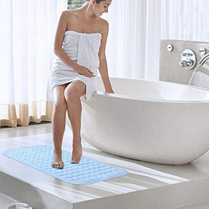 VINGTOS SALES Anti-slip Bathroom Floor Mat (Light Blue, Silicone, 100 X 40 cm). - Home Decor Lo