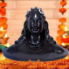 Load image into Gallery viewer, Golden Key Lord Shiva in Dhyana Mudra Adiyogi Shiva Idol for Home Decor, Gift &amp; Puja, Matte Black Decorative Showpiece for Home and Cars - Home Decor Lo